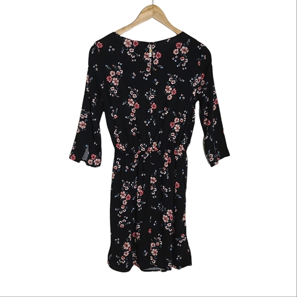 H & M Black Floral Mini Dress (Divided) Size 2 - Picture 10 of 15